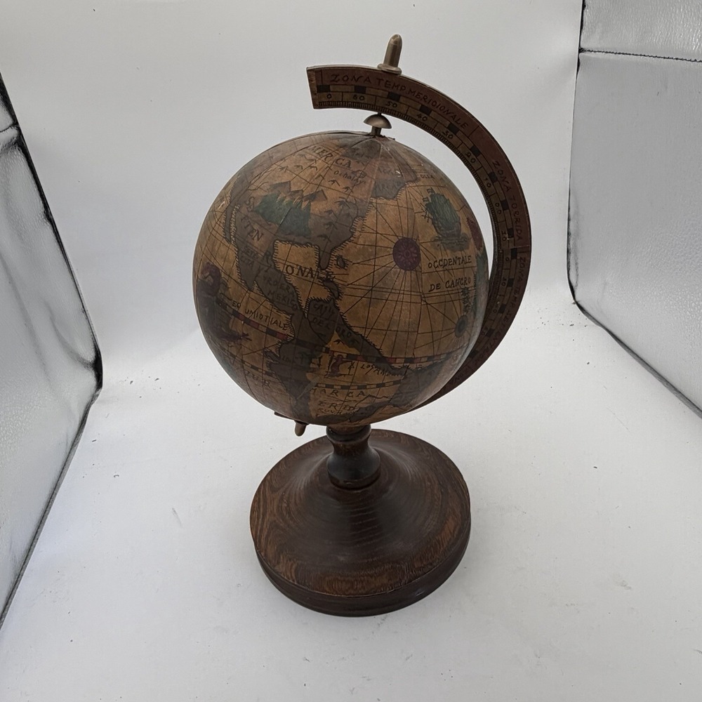 Vintage Old World Style Wooden Base ‎ Globe, Made in Japan - Picture 3 of 8